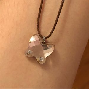 Swarovski Butterfly Pendant in Brown